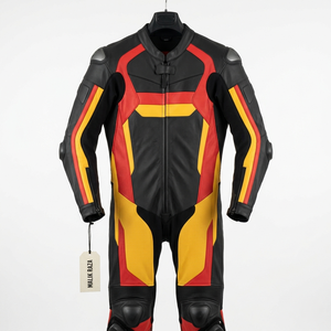Traje de Motocicleta de Cuero Hecho a Mano para Pilotos Profesionales de Pista - Product Image 3