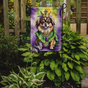 Multicolor tibetano Spaniel King Mardi Gras jardín bandera decorativa buzón y Patio Banner para patio y césped ilustraciones para camas de flores - Product Image 2