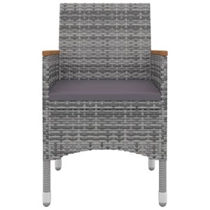Set da pranzo in 5 pezzi in Poly Rattan e vetro con comodi cuscini mobili da esterno per un'elegante esperienza culinaria - Product Image 4