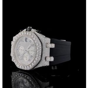 Reloj de Alta Calidad con Diamantes Moissanite DEF Cultivados en Laboratorio, Estilo Hip Hop, para Negocios, 40mm, Movimiento de Cuarzo, Aleación, Incoloro - Product Image 4