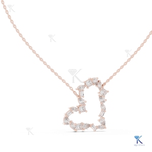 จี้เพชรรูปหัวใจทรงลูกแพร์ สร้อยคอทองคำแท้ 14K 18K สำหรับผู้หญิง งานหรูหรา เหมาะสำหรับงานปาร์ตี้และงานแต่งงาน - Product Image 2