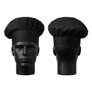 Casquette de Chef Imperméable Blackhardson Premium 220 GSM en Coton et Polyester, Noire, Durable, Couronne Plissée, Bande Réglable, Fermeture à Bouton-Pression - Product Image 1