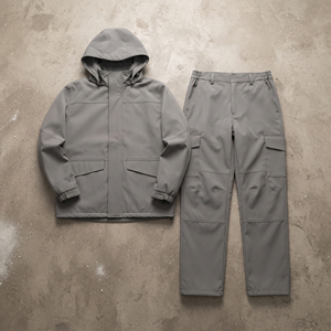 Men's <b>Waterproof</b> Soft Shell Hunting Tracksuit Streetwear Zipper Hunting Jacket Pants Set Men - Product Image 1