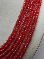 Collier de perles facettées rondes de 4 mm en jade de couleur carotte naturelle de qualité supérieure, fabrication indienne, modèle T123