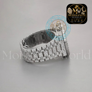 Diamond Dial Quartz Chronograph Watch Stainless Steel Bracelet <b>Wristwatch</b> Date Display Luxury Dress Wrist Watch For Party - Product Image 2