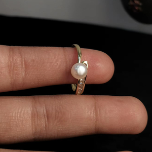 Elegant Freshwater Pearl Floral <b>Adjustable</b> <b>Ring</b> Free Size Open Band Pearl Jewelry <b>Ring</b> Resizable Supplier - Product Image 1