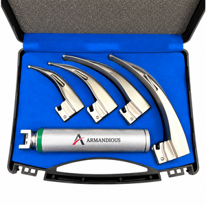 Ensemble de laryngoscope à fibres optiques Mac Miller - Kit complet de gestion des voies respiratoires et d'intubation |   Instruments de diagnostic ORL certifiés CE - Product Image 4