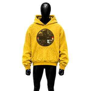 Sudadera con Capucha Oversize de Forro Polar Grueso Amarillo Lavado, Estilo Casual Moderno, Arte Vestible, Moda, Calidad Premium, Look Destacado para el Día a Día - Product Image 1