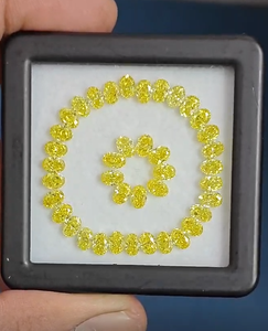 0.30 to 1.00 carat yellow lab grown loose <b>diamonds</b> hpht type 2 oval pear cushion radiant marquise emerald heart princess cut - Product Image 1