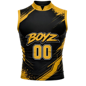 Ensemble Maillot et Short de Football 7v7 Sans Manches pour Adolescents – Col Montant, Personnalisable avec Nom et Numéro d'Équipe, Imprimé Rayures Sublimées - Product Image 3