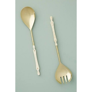 ชุดช้อนส้อมเสิร์ฟสลัดทรงเรขาคณิตด้ามจับเหล็กกล้าไร้สนิมคุณภาพดี ช้อนและส้อมโลหะทันสมัยสำหรับโรงแรม - Product Image 4