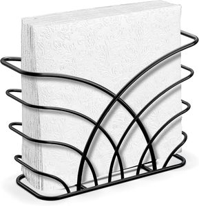 Black Napkin Holder Vertical Metal <b>Wire</b> <b>Basket</b> Decorative Paper Towel Dispenser Tabletop Cocktail Tissue Rack Dining Organizer - Product Image 6