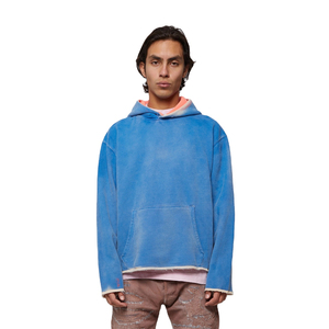 Sudadera con Capucha Vintage de Hombros Caídos para Hombre, Lavado Ácido, 100% Algodón, Térmica de Invierno - Product Image 1