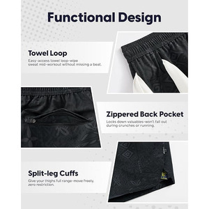 กางเกงขาสั้นกีฬาผู้ชายลำลองสำหรับฤดูร้อน ผ้าเทอร์รี่ แห้งเร็ว กันยับ ปักลายชายผ่า ขอบเอวยางยืด ระบายอากาศได้ดี เหมาะสำหรับโยคะ - Product Image 1