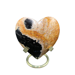 Piedra Decorativa de Raíz de Palma Natural con Forma de Corazón Grande y Patrón de Ojos Marrones y Negros – Regalo de Cristal Curativo Hecho a Mano - Product Image 6
