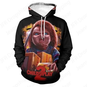 Sudadera con Capucha Premium de Terror Nocturno, Icono del Horror "Chucky-3D" |   Edición Limitada de la Serie de Cultura Cinematográfica Personalizada - Product Image 4