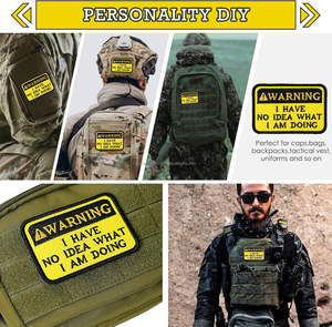 Parche de bucle de gancho divertido, parches bordados, parches bordados de tela de flores para mochila táctica, arneses para perros, advertencia que tengo - Product Image 3