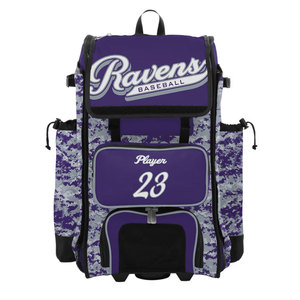 Custom Baseball Bat Bag Backpack with <b>Shoe</b> Pocket Helmet Storage Glove Compartment Fence Hook Water Bottle <b>Holder</b> Durable Multi - Product Image 1