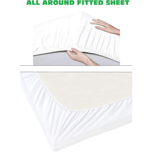 Pure Natural 100% Cotton <b>Sheet</b> Set Queen Size 4-Piece Aqua Solid Color 800 Thread Count Sateen Weave Bedding Shade Included - Product Image 4