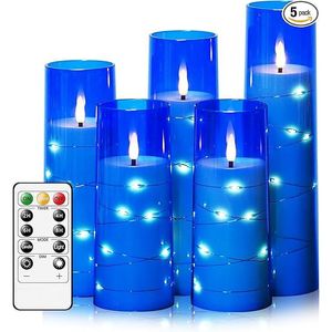 Candele LED Senza Fiamma per Atmosfera Romantica, Set da 5 Pezzi con Timer, Candele LED Tremolanti in Acrilico per un'Atmosfera Accogliente - Product Image 5