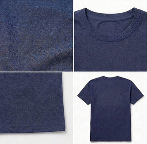 เสื้อยืดคอกลมแขนสั้นสีเทาสำหรับผู้ชาย ผ้าเจอร์ซีย์คอตตอน 100% ทรงปกติ สไตล์ลำลอง สีพื้น ผ้าถักย้อมสีเรียบ - Product Image 6