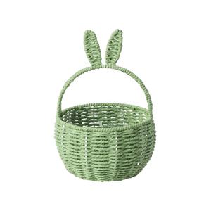 <b>Easter</b> Baskets for Kids, Small Straw Woven <b>Easter</b> Bunny Basket, <b>Eggs</b> Hunting Basket Rustic Farmhouse Decorative - Product Image 4