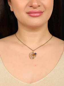 จี้รูปดาวเคราะห์ระบบสุริยะ สร้อยคอทังสเตนประดับอัญมณีหลากหลายดวง พระอาทิตย์ พระจันทร์ ดวงดาว งานแฮนด์เมดสุดหรู สำหรับงานแต่งงาน โหราศาสตร์ - Product Image 3