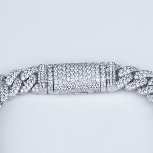 Manufacture HipHop 925 Sterling Silver Rhodium Moissanite Fine Jewelry Luxury Women Men 10mm Chain Link Cuban Bracelet <b>Gift</b> - Product Image 5