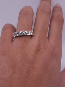 2.50 CT 7 Stone Lab Grown <b>Diamond</b> Gold Band <b>Ring</b> for Women | IGI Certified Luxury Wedding & Anniversary Stackable Bridal Jewelry - Product Image 5