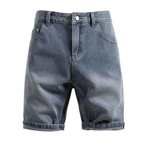 Breathable Fabric <b>Men's</b> <b>Drawstring</b> Solid Mid Waist Casual <b>Jeans</b> Shorts Latest Design Custom OEM Service - Product Image 1
