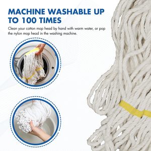 Serpillère à bascule réutilisable A&S avec manche en plastique et tête en fil de coton, style industriel robuste et durable - Product Image 4