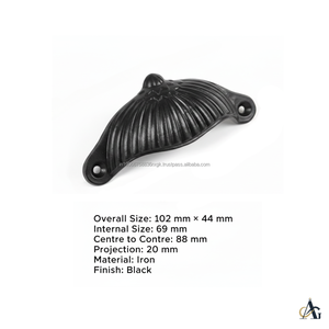 Flower Style <b>Black</b> Iron Adjustable <b>Drawer</b> Cup <b>Handle</b> Minimalist Cabinet Pull for Kitchen and Living Room Furniture - Product Image 4