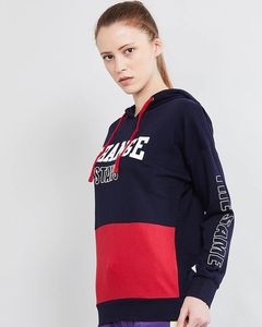 Sudadera con capucha para mujer, diseño de bloques de color, algodón, transpirable, con estampado de letras, ideal para otoño. - Product Image 2