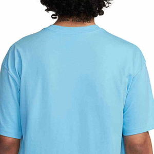 Camiseta Ligera de Poliéster/Algodón Azul Claro para Hombre, Corte Regular, Cuello Redondo, Manga Corta, Color Sólido, Tejido Jersey, 220g - Product Image 4