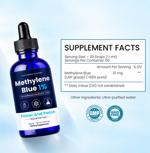 Azul de Metileno de Marca Privada en Gotas Líquidas al 1% – Sin Alcohol y Sin Glicerina |   Botella con Gotero de 50 mL |   Suministro al por Mayor OEM/ODM - Product Image 3
