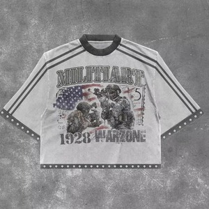 T-shirt Homme Oversize en Coton French Terry de Haute Qualité, Imprimé All-Over, Effet Délavé et Blocs de Couleurs – Fabricant de Streetwear - Product Image 4