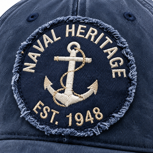 Casquette de baseball vintage bleu marine délavée de qualité supérieure avec logo ancre brodé en 3D, casquette en coton vieilli style Dad Hat - Product Image 5