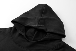 Sweat à capuche unisexe surdimensionné et court en molleton de coton de luxe de haute qualité, sans cordon, lourd, personnalisé - Product Image 2