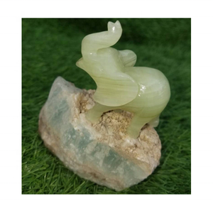 Figura de Elefante Tallada en Piedra Ligera de la Mejor Calidad, Estilo Arte Popular para Decoración en Diferentes Grados - Product Image 3