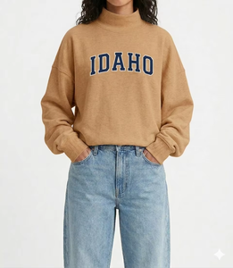 เสื้อสเวตเชิ้ตคอเต่าทรงโอเวอร์ไซส์สำหรับผู้หญิง ดีไซน์ทันสมัย ทรงหลวม แขนยาว สวมใส่สบาย - Product Image 4