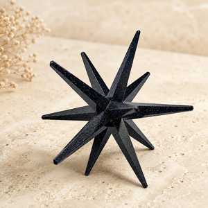 Pierre précieuse en cristal de Goldstone bleu, étoile de Merkaba à 12 points, polie, écologique, Feng Shui - Product Image 4