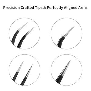 แหนบขนตาปลอมด้ามเงินสีดำกล่องสีชมพูแยกขนตาปลอมฉลากส่วนตัว - Product Image 3