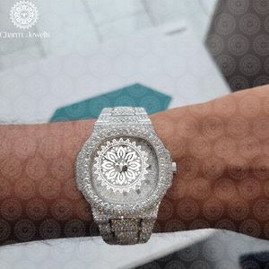 Charm Jewells Luxury Stainless Steel Watch 42mm Round Dial Sapphire Crystal Quartz Movement <b>Chronograph</b> Unisex Fashion Design - Product Image 2