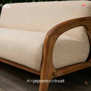Modern Solid Teak Wood Minimalist Design Two Seat Durable Garden <b>Sofa</b> <b>Outdoor</b> Furniture for Hotel Villa Resort Patio Jepara - Product Image 5