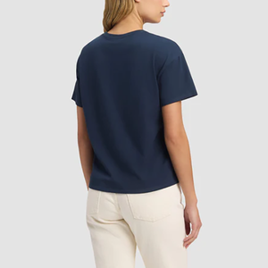 เสื้อยืดแขนสั้นคอวีสีดำสำหรับผู้หญิง ผ้าฝ้ายเจอร์ซีย์ 100% สวมใส่สบาย สีพื้น ระบายอากาศได้ดี ทรงปกติ ใส่ได้ทุกฤดู เป็นมิตรต่อสิ่งแวดล้อม - Product Image 4
