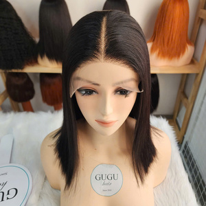 Peluca Bob de Cabello Humano Liso Corto, Sin Pegamento, Lista para Usar, Pelucas Frontales y con Cierre de Encaje de Cabello Humano (8-12 Pulgadas) - Product Image 3