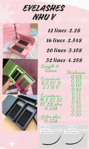 Extensiones de Pestañas Sintéticas Nhu Y Eyelash B C CC D M L LD de Volumen Completo, Longitud de 4-22mm, Grosor de 0.03-0.20mm, Bandejas de Pestañas Individuales en Abanico - Product Image 5