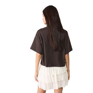 Top Corto Informal a Cuadros para Mujer, Verano, Ecológico, Transpirable, Suave, 100% Algodón, Estilo Chic Minimalista y Moderno - Product Image 4