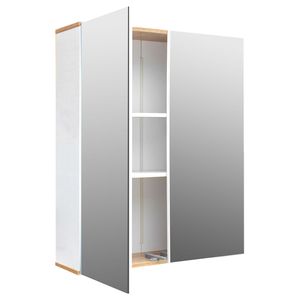 Mobile da Bagno FCH Bianco RT con Doppia Anta a Specchio, in MDF Verniciato e Truciolato, Arredo Bagno Moderno - Product Image 3