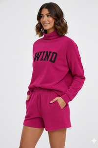 Ensemble 2 pièces short et haut col montant en polyester/coton pour femme, style streetwear, personnalisable avec logo, service OEM, collection hiver, vente chaude - Product Image 4